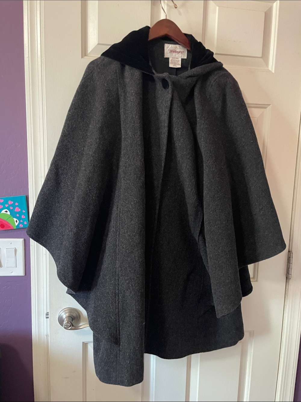 VTG WORTHINGTON HOODED WOOL CAPE JACKET